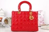 NEW Lady Red Grid PU Leather handbags