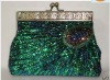 NEW* PEACOCK Sequin Beaded HANDMADE CLUTCH HANDBAG