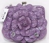 NEW ROSELIE SHINE LILAC PURPLE SILVER CHAIN STRAP PURSE CLUTCH