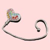 NH167 rhinestone heart shape bag hangers with acrylic