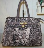 Name brand special canvas design leopard handbag