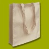 Natural canvas shopper bag with long handles