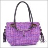 Natural purple corn husk straw handbag eco-friendly and beatiful