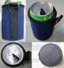 Neoprene bottle cooler holder with glued bottom