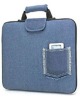 Neoprene+jean fabric notebook bag,silver laptop bag