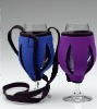 Neoprene wine glass holder