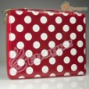 New Arrival Deiking Dot Zipper Leather Bag Hand bag Cover with stand for ipad 2 LF-0662