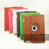 New Arrival,For Apple iPad2 360 Degree Rotating Swivel Cute Pretty Embossing PU Leather Case Cover,6 Colors,Customers logo,OEM