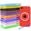 New Brand Camera Pattern Red Silicone Case For iPhone 4