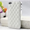 New Deluxe Leather Chrome Case Cover for iPhone 4 4G hot selling