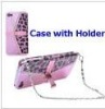 New Design Leopard Electroplating Hard Case with Lace for iPhone 4 (White)