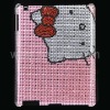 New Diamond Skin Hard Case for iPad 2 with Famous Hello Kitty Pattern