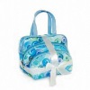New Fashion Blue Jacquard Promotion Beauty Cosmetic Bag Set