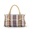 New Genuine Leather Scotland Check Shoulder Bag