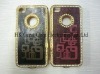 New High Quality Chrome Leather Case for iPhone 4g, With Diamond