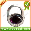 New Lock Shape W/Crystal Purse Hook Bag Handbag Hanger