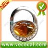 New Lock Shape W/Crystal Purse Hook Bag Handbag Hanger