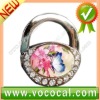 New Lock Shape W/Flower Purse Hook Bag Handbag Hanger