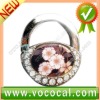 New Lock Shape W/Flower Purse Hook Bag Handbag Hanger