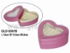 New PU leather heart shape jewelry box with ring set& clear PVC window