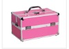 New Pink Strip Aluminum Makeup Case