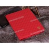 New Rhombus Leather Protective Case for iPad 2(red)