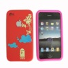New ! Silicone relief Mobile Phone Case With lovely cartoon Printing for iphone4/ for iphone4 accessories