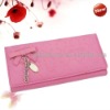 New Style Pink Lady Women Long Clutch Wallet Purse With Button