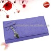 New Style Purple Lady Women Long Clutch Wallet Purse With Button