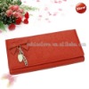 New Style Red Lady Women Long Clutch Wallet Purse With Button
