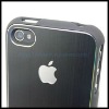 New Stylish BLACK Metal Embossed Rubber Rim Bumper Case for Apple iPhone 4 4S