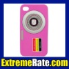 New Stylish Camera Design Soft Silicone Back Cover for iphone 4 Case 4S 4G + Free Shipping