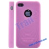 New Water Ripple Style Silicone Case for iPhone 4S(Pink)