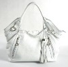 New arrival! White vertical zip tote bags 2012 Fashion ladies handbag