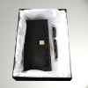 New arrival brand antibacterial high-quality  genuine leather gift set with wallet&pen