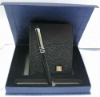 New arrival high-quality antibacterial genuine leather gift set with wallet&pen