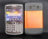 New design ! Orange Metal Aluminum Surface+Silicone Shiny Back Case For Blackberry Bold 9700/9020