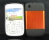 New design !Orange Metal Aluminum Surface+Silicone Shiny Back Case For Blackberry Curve 8520/9300