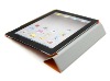 New design for Ipad 2 leather case with transparent plastic housing