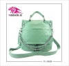New design green handbag made of pu,removable and adjustable