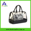 New designed pvc handbag with black leopard drawstring bag