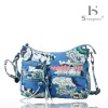 New designer bag multi-color floating flowers canvas bag H0799-2