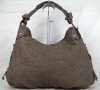 New embroidery gray color lady handbag (Hot sell) professional produce lady bag