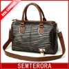 New fashion stripe pu leather bag