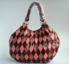 New fashions leather brand name color patched handbags