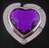 New style heart shaped jeweled crystal bag hanger ZM-HB071.