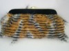 Newest Autumn & Winter Brown-yellow Hairy Evening/Shoulder Bag