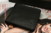 Newest Men's black leather wallet,D-8601