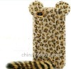 Newest Wistiti Leopard case+fur tail for iphone 4 4S