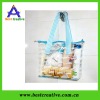 Newest colorful strip pvc beach handbag